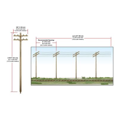 N Wired Poles Double Crossbar