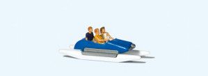 Family in Blue Pedal Boat (3) Exclusive Figure Set